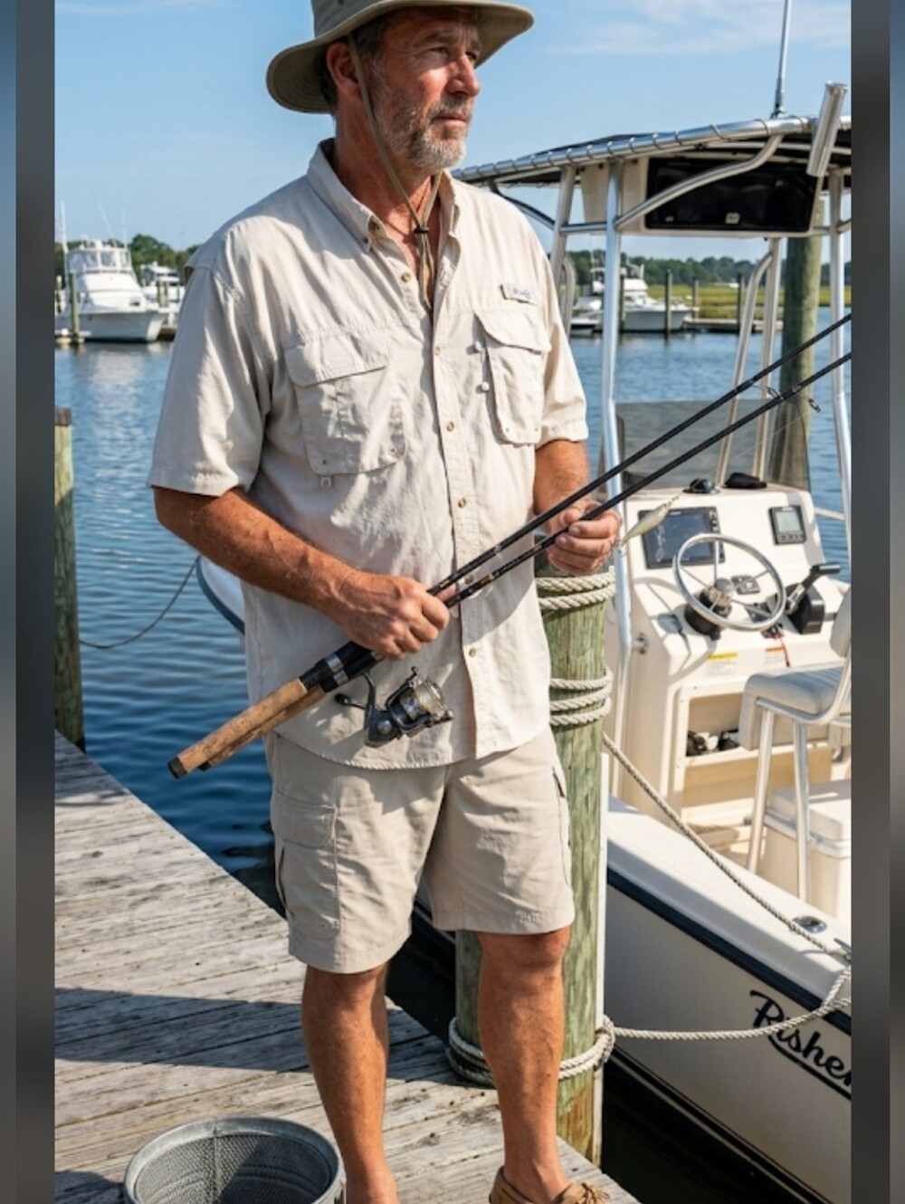 Bimini Bay Outfitters Men's 3XL Lightweight Cream Colored Fishing Shirt  Vented
